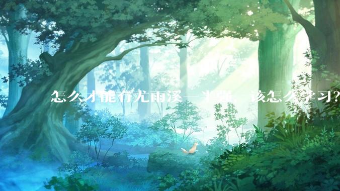 怎么才能有尤雨溪一半强，该怎么学习？