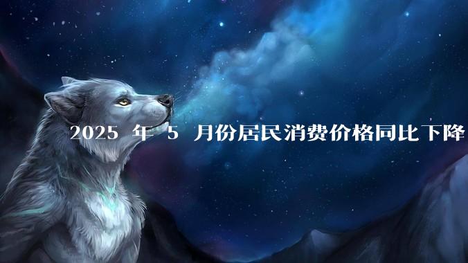 2025 年 5 月份居民消费价格同比下降 0.1%，如何看待这一数据？