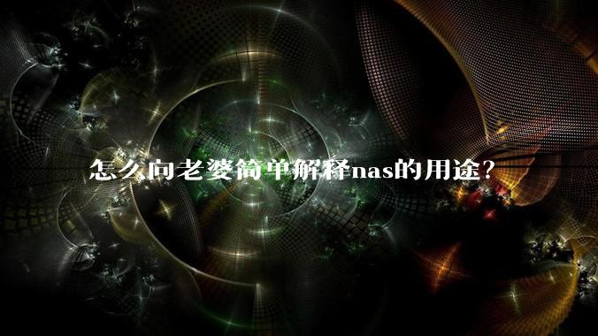 怎么向老婆简单解释nas的用途？