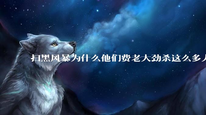 扫黑风暴为什么他们费老大劲杀这么多人不如直接把督导组干掉？