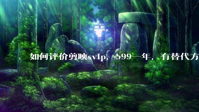 如何评价剪映svip，599一年，有替代方案吗？