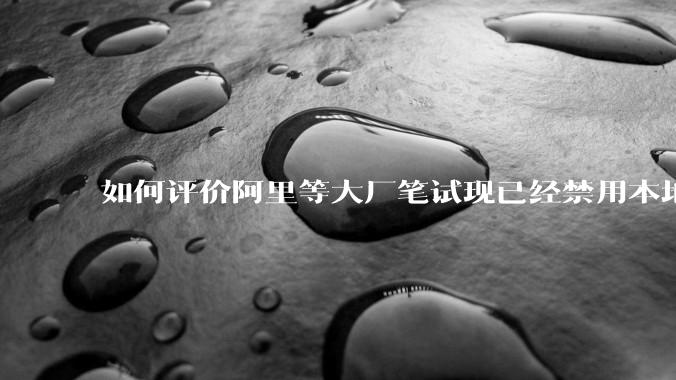 如何评价阿里等大厂笔试现已经禁用本地IDE？
